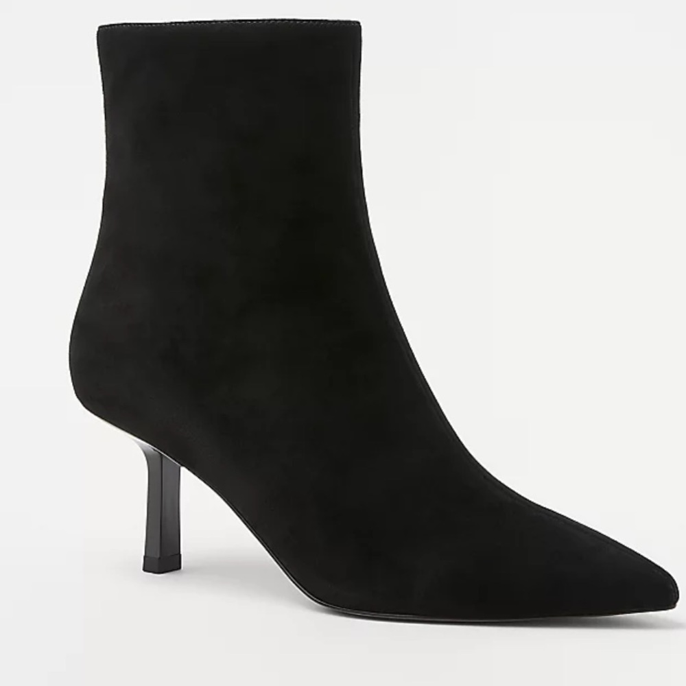 Ann Taylor Sculptural Heel Suede Booties